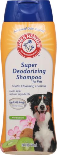 Arm & Hammer Deodorizing Dog Shampoo for Smelly Dogs & Puppies with Baking Soda, Moisturizing Dog Shampoo for Sensitive Skin - Dog Odor Shampoo - Kiwi Blossom Scent, 20 Fl Oz