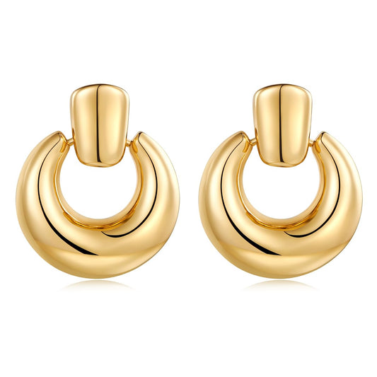 Gold Dangle Earrings for Women Statement Chunky Drop Earrings Gold Door Knock Shape Dangling Earrings for Women Party Weeding Jewelry