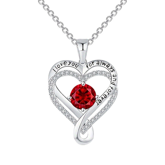 Amaon Outlet Clearance'Sales Today 925 Silver Diamond Long Necklaces for Women After Christmas'Sale My+Orders Love Heart Shape Jewelry Birthday Anniversary for Her Sister