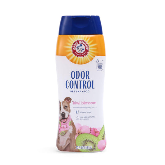 Arm & Hammer Deodorizing Dog Shampoo for Smelly Dogs & Puppies with Baking Soda, Moisturizing Dog Shampoo for Sensitive Skin - Dog Odor Shampoo - Kiwi Blossom Scent, 20 Fl Oz