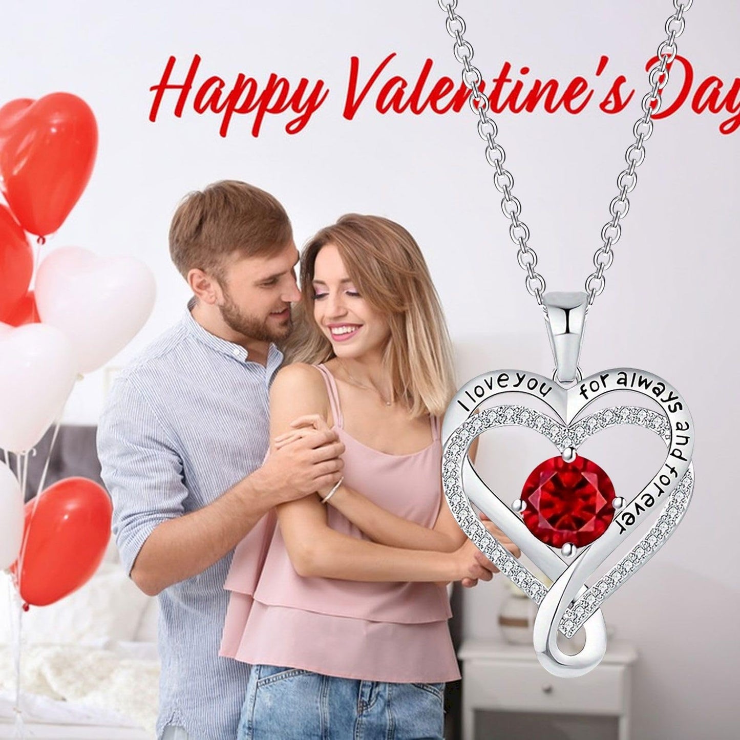 Amaon Outlet Clearance'Sales Today 925 Silver Diamond Long Necklaces for Women After Christmas'Sale My+Orders Love Heart Shape Jewelry Birthday Anniversary for Her Sister